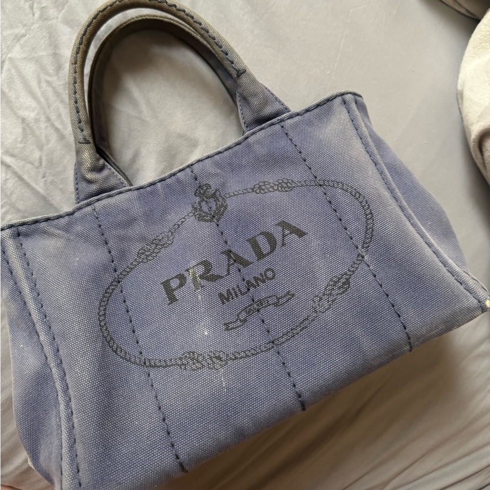 Prada Blue Denim Tote Bag with Relaxed Silhouette